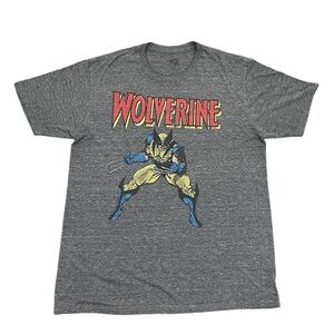 Marvel Comics Wolverine Grey Short Sleeve T Tee Shirt Large Retro Vintage Look